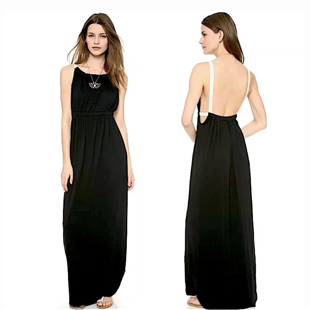 L'AGENCE black column open-back maxi dress Size XSmall